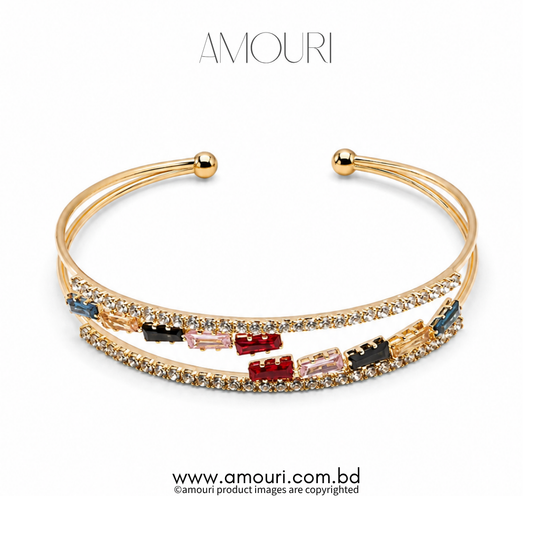 Rose Charm Cuff Bracelet